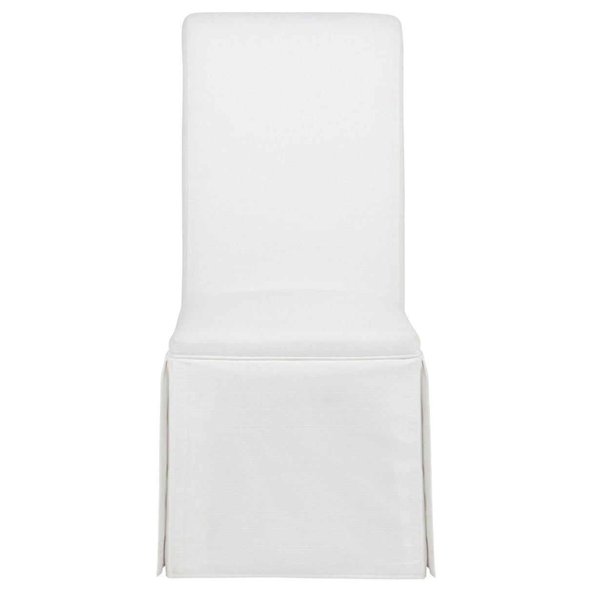 Shawna White Upholstered Skirted Side Chair, Set of 2