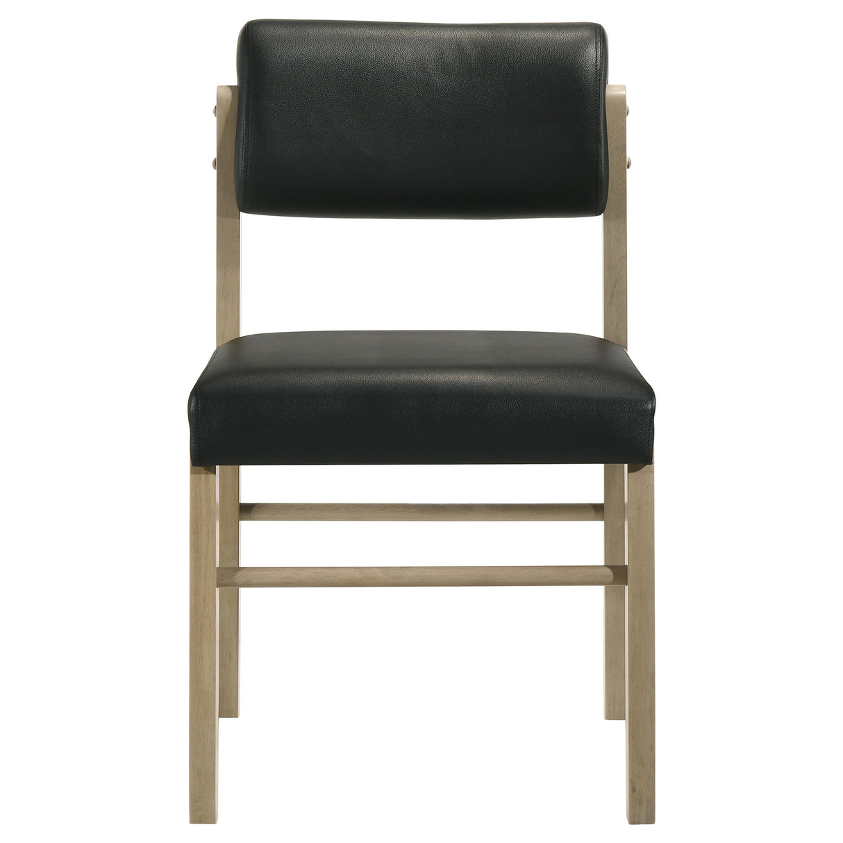Kehoe Upholstered Dining Side Chair, Black and Natural Oak