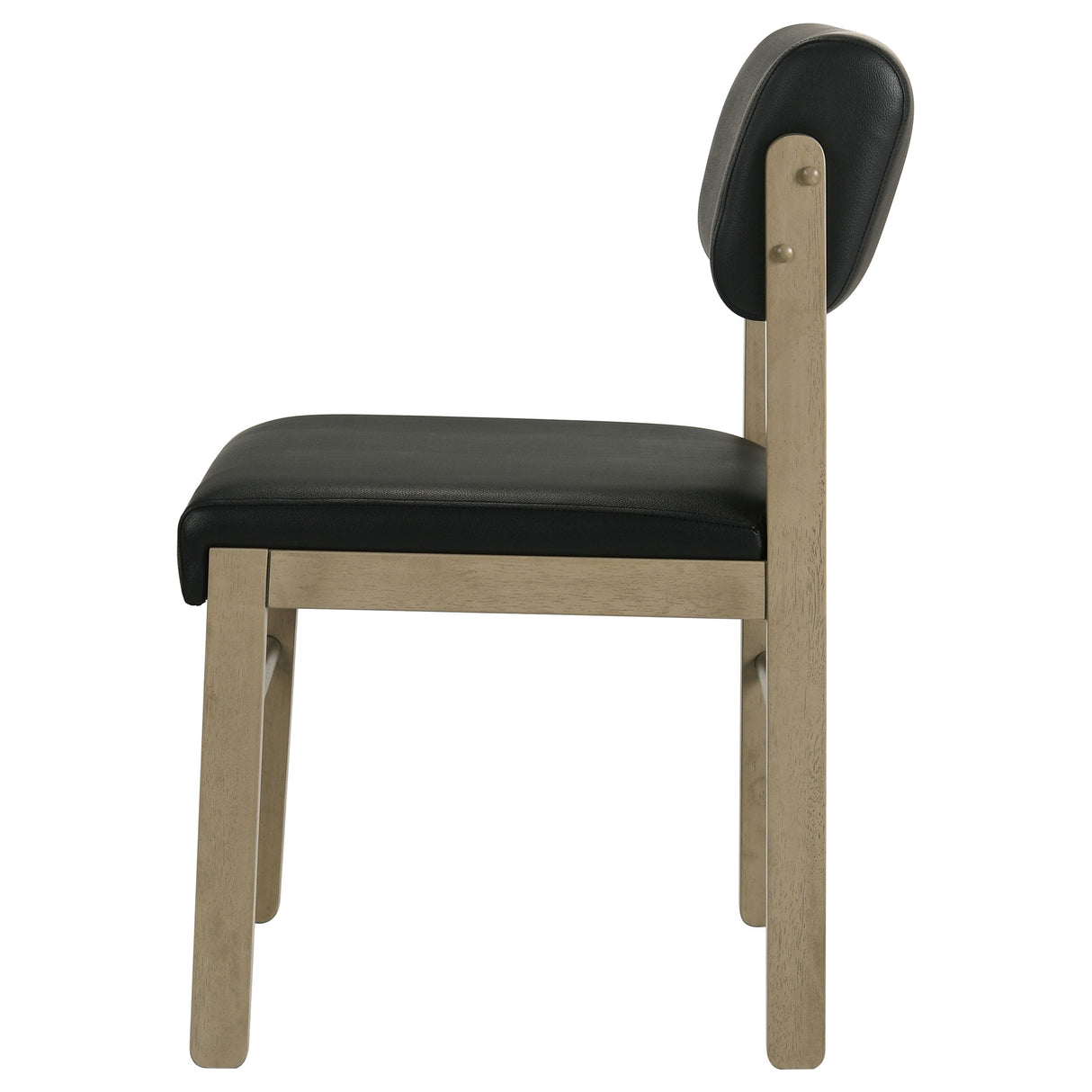 Kehoe Upholstered Dining Side Chair, Black and Natural Oak