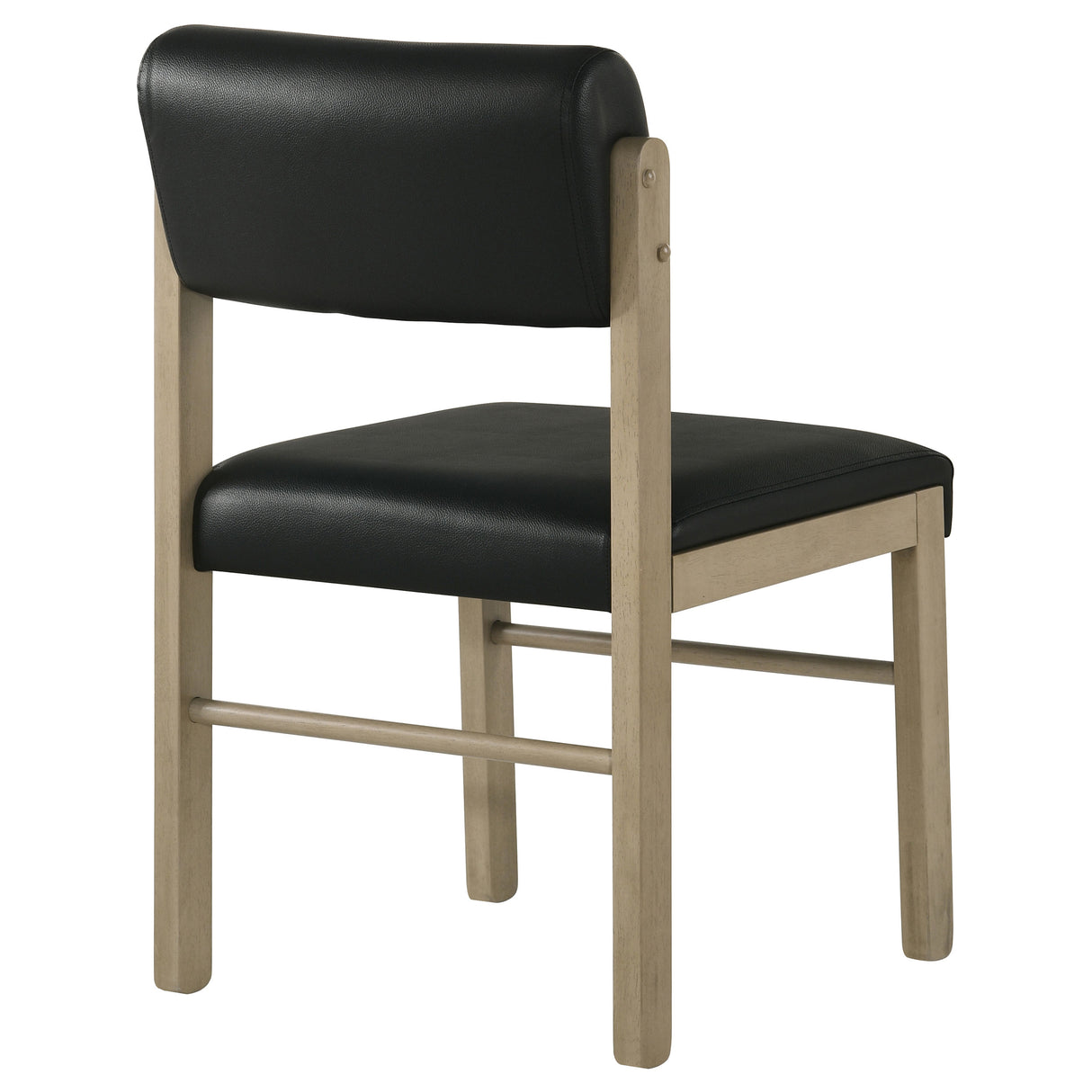 Kehoe Upholstered Dining Side Chair, Black and Natural Oak