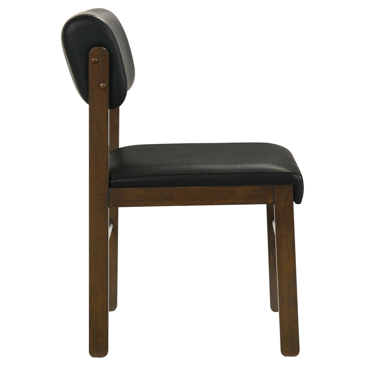 Kehoe Upholstered Dining Side Chair, Black/Walnut (Set of 2)