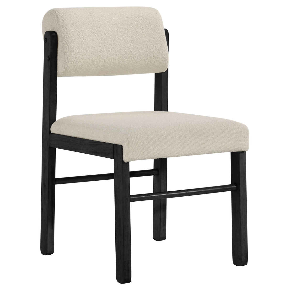 Kehoe Upholstered Dining Side Chair, Cream and Black (Set of 2)