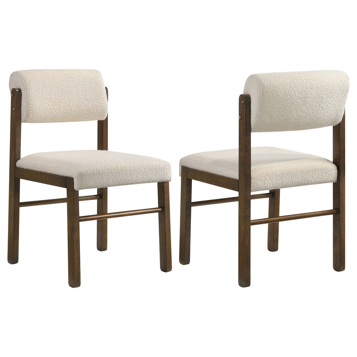Kehoe Upholstered Dining Side Chair Cream and Walnut Set of 2