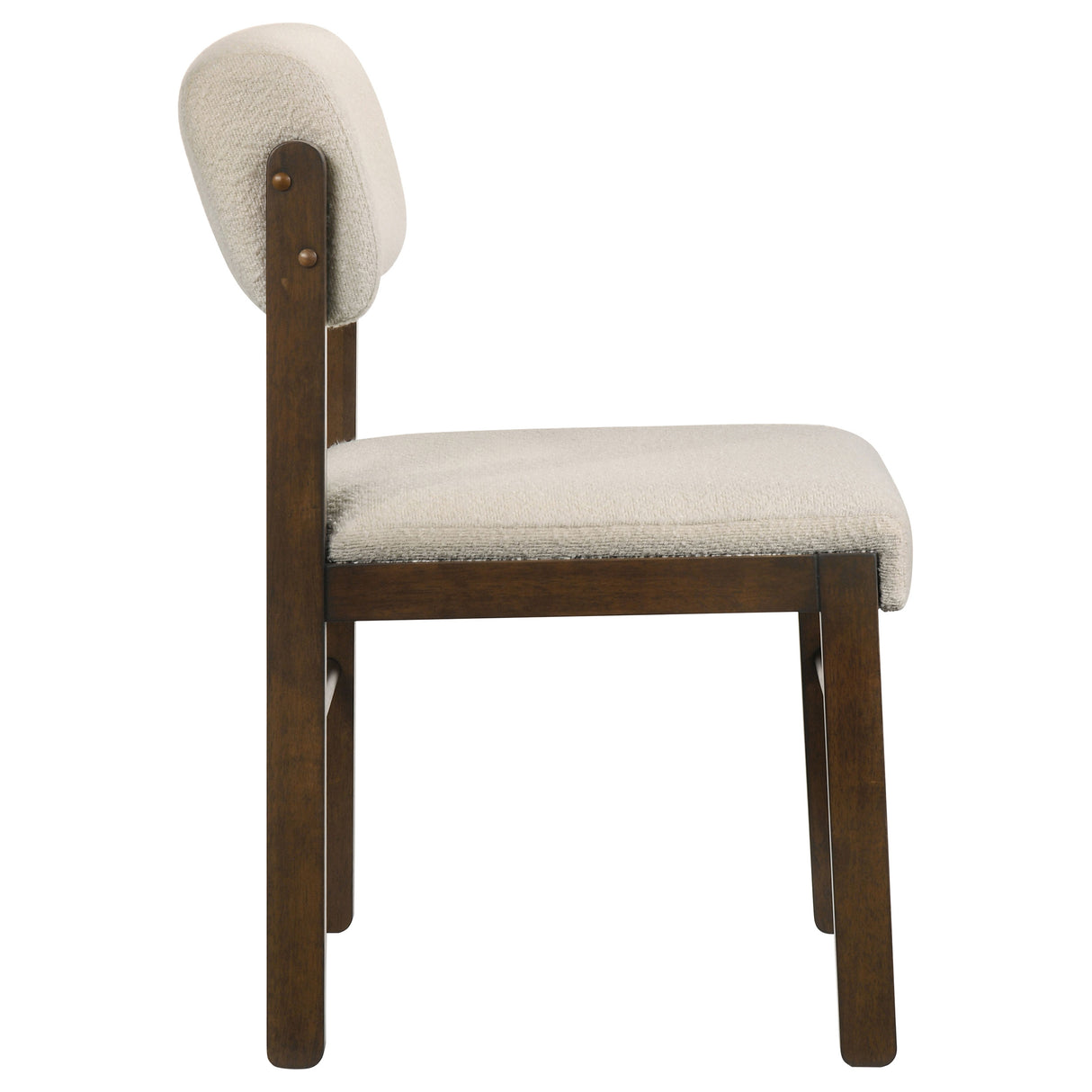 Kehoe Upholstered Dining Side Chair, Cream and Walnut (Set of 2)