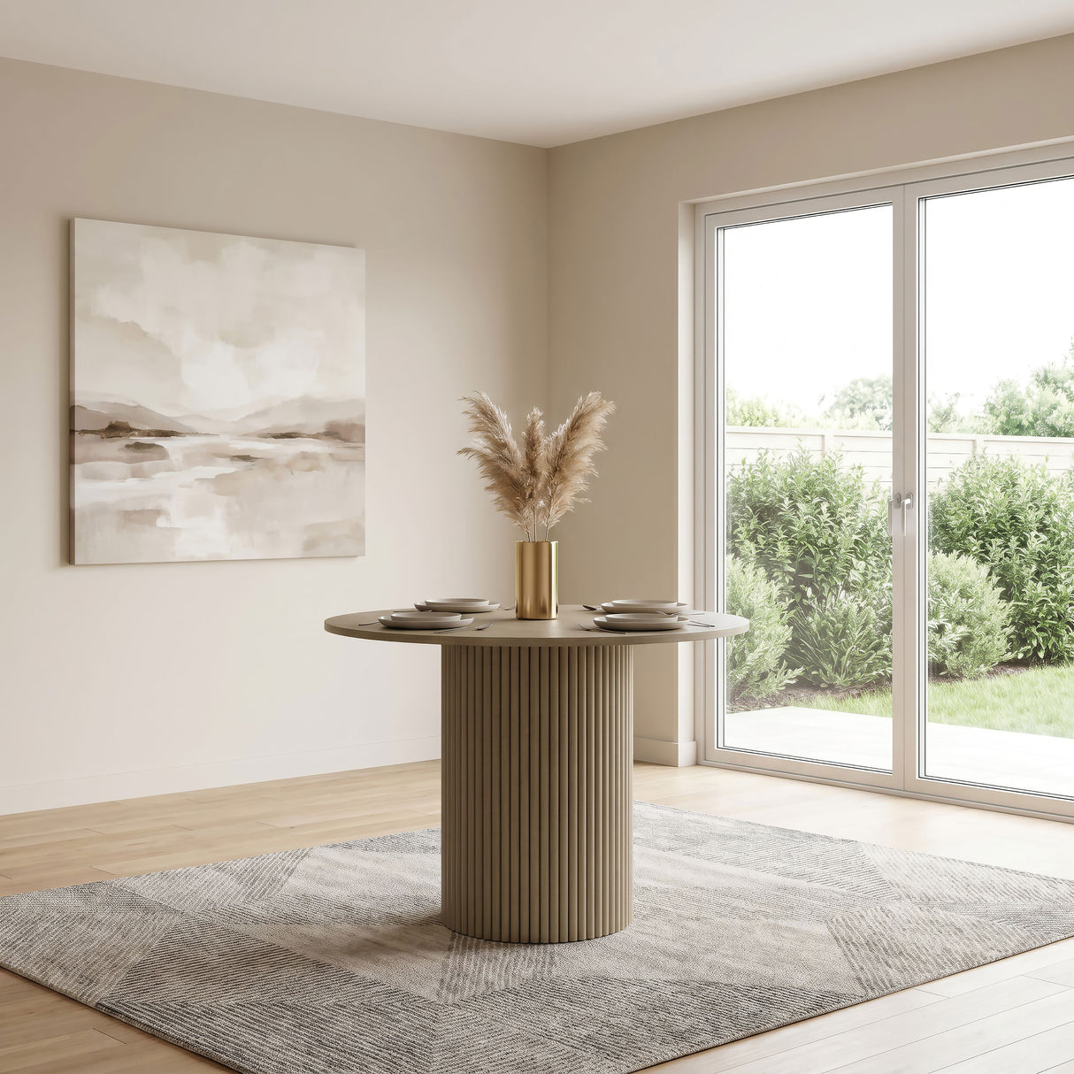 Hamlyn 43" Round Counter Height Dining Table, Natural Oak