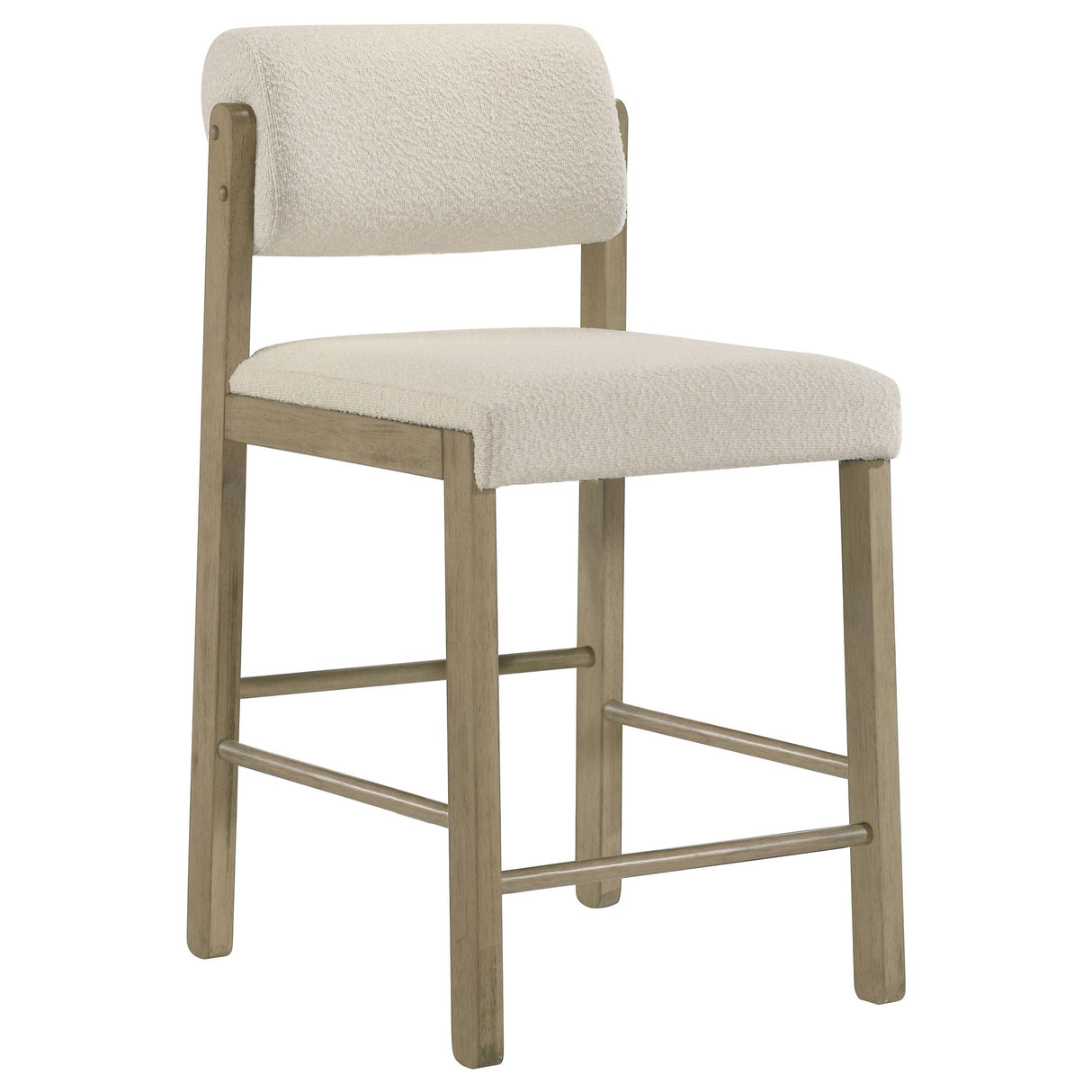 Kehoe Upholstered Counter Height Chair - Cream and Natural Oak (Set of 2)