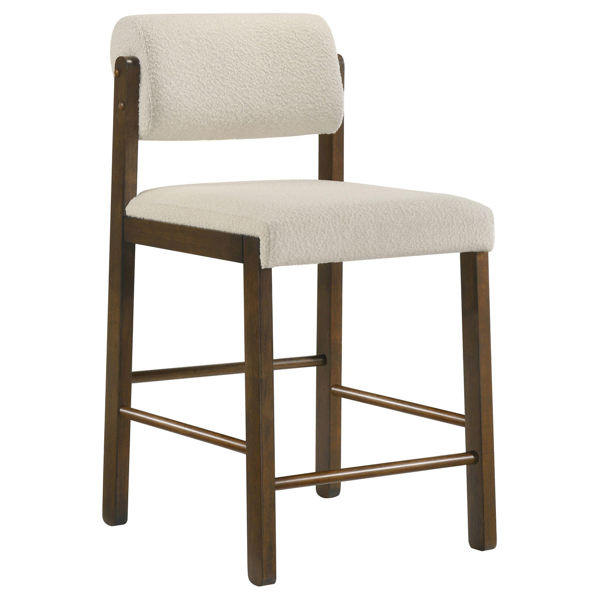 Kehoe Upholstered Counter Height Chair, Cream and Walnut
