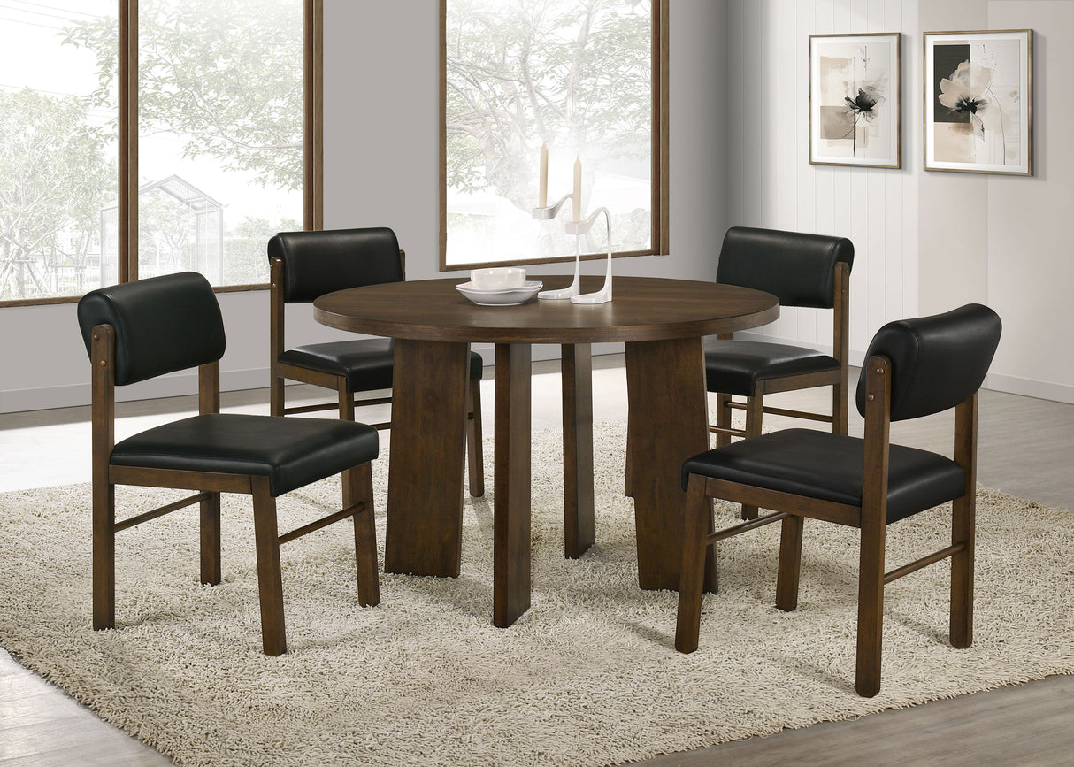 Strouse 5-Piece Dining Set - Walnut and Black