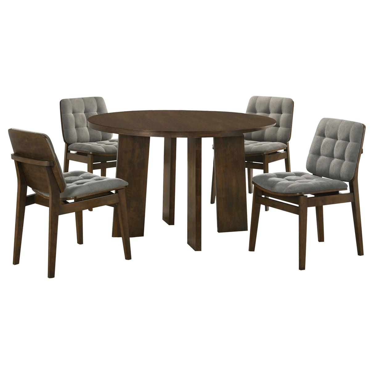 Strouse 5-Piece Dining Set in Walnut and Grey