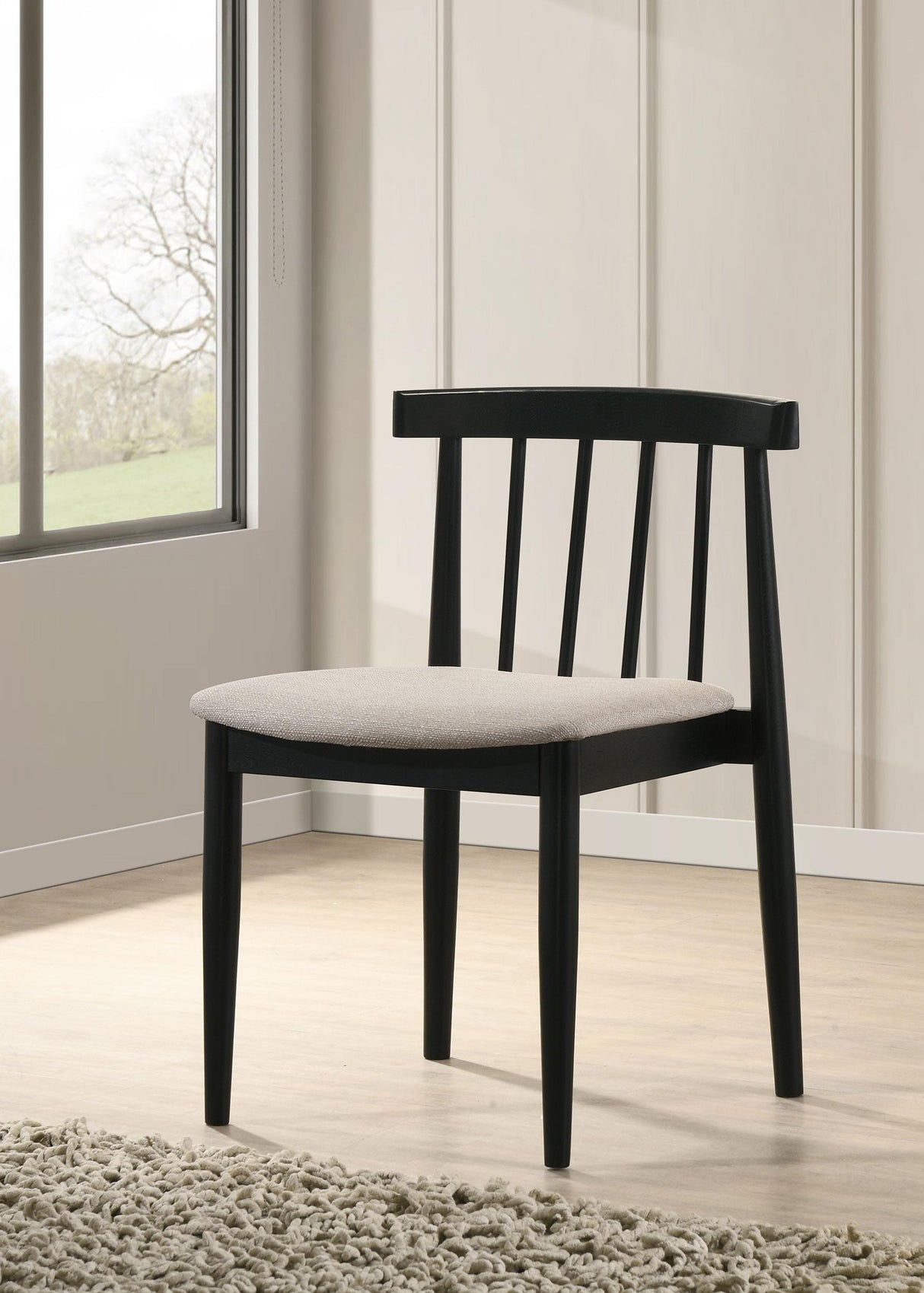 Cullen Dining Side Chair, Black/Wheat (Set of 2)