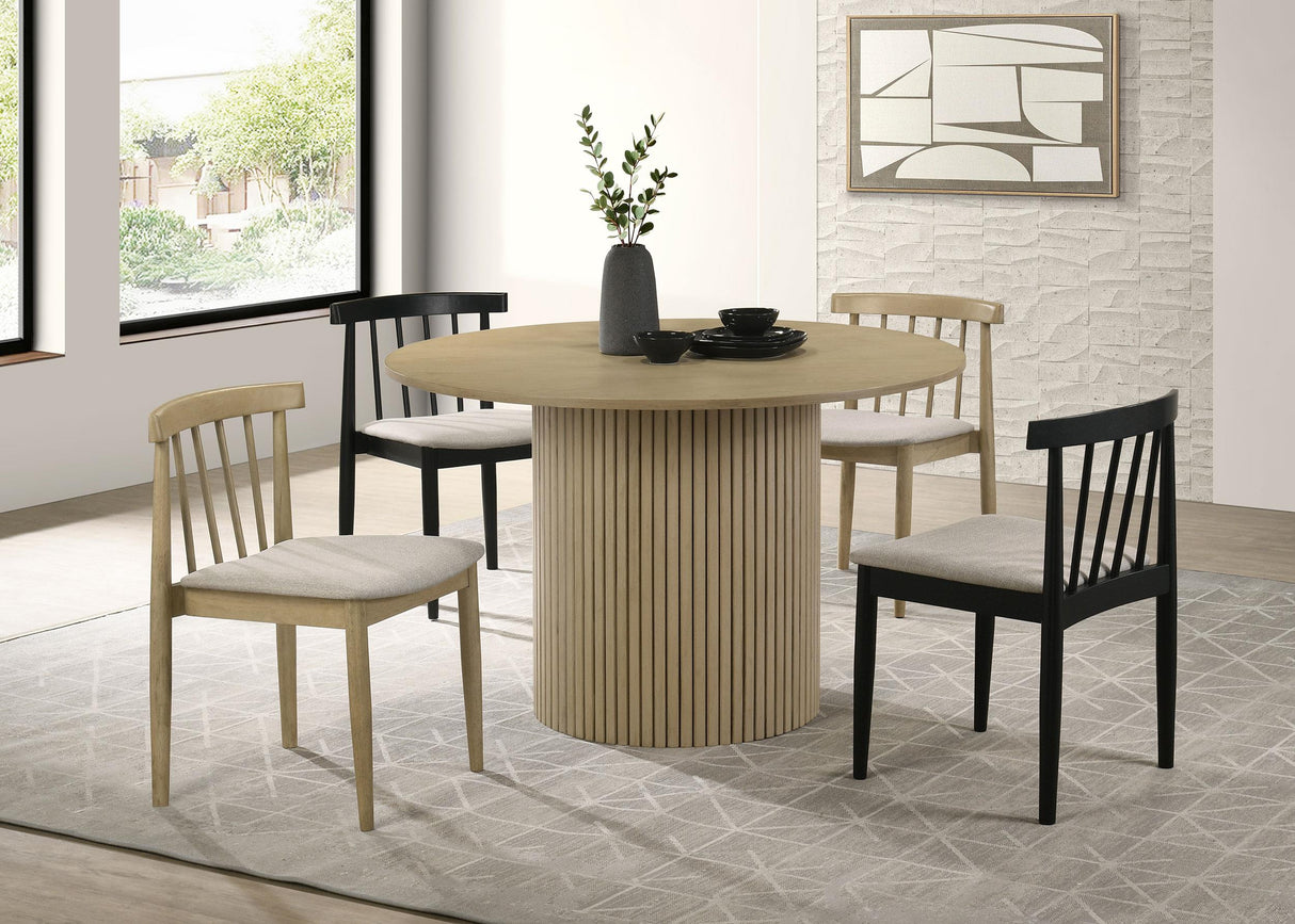 Cullen Dining Side Chair, Black/Wheat (Set of 2)