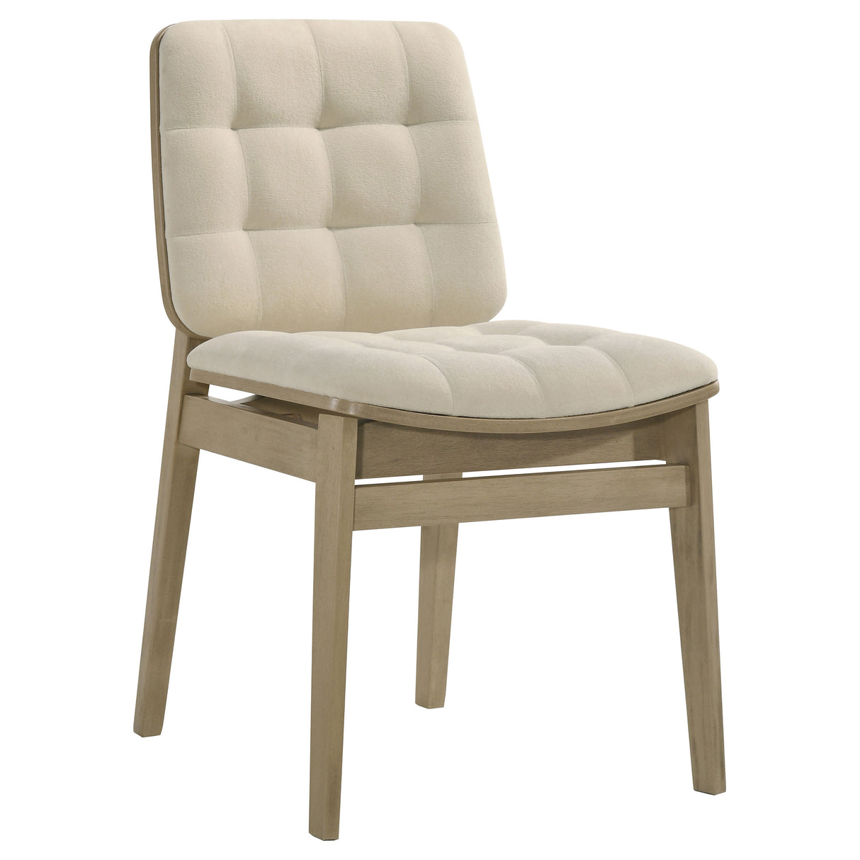 Decker 7-Piece 82-Inch Dining Set, Natural Oak and Cream