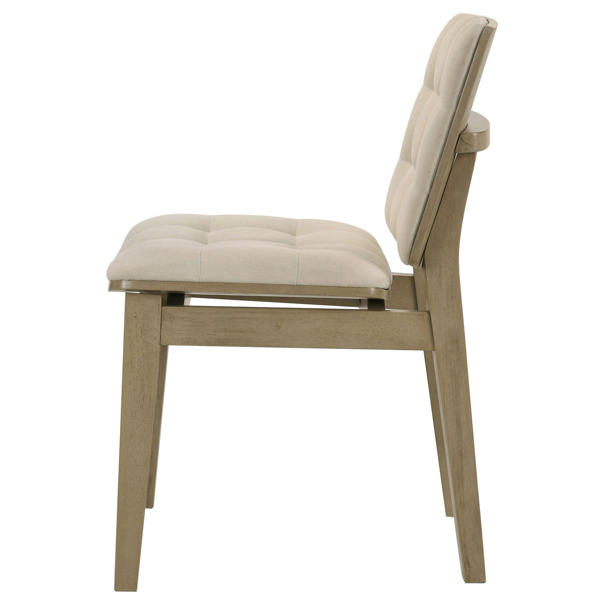 Redbridge Velvet Side Chair - Cream and Natural Oak (Set of 2)