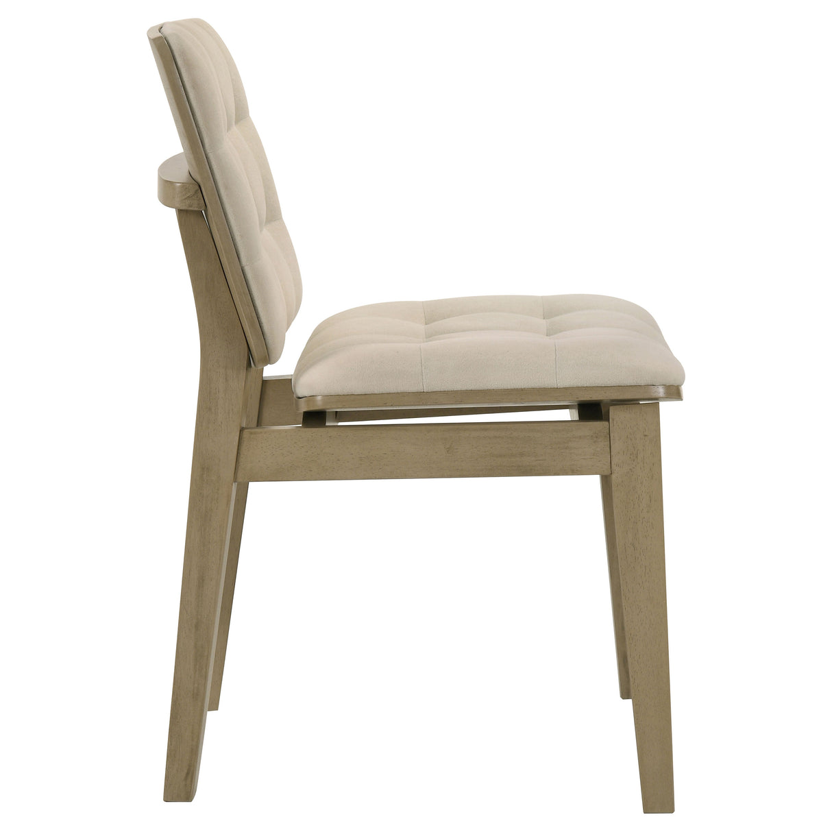 Redbridge Velvet Side Chair - Cream and Natural Oak (Set of 2)