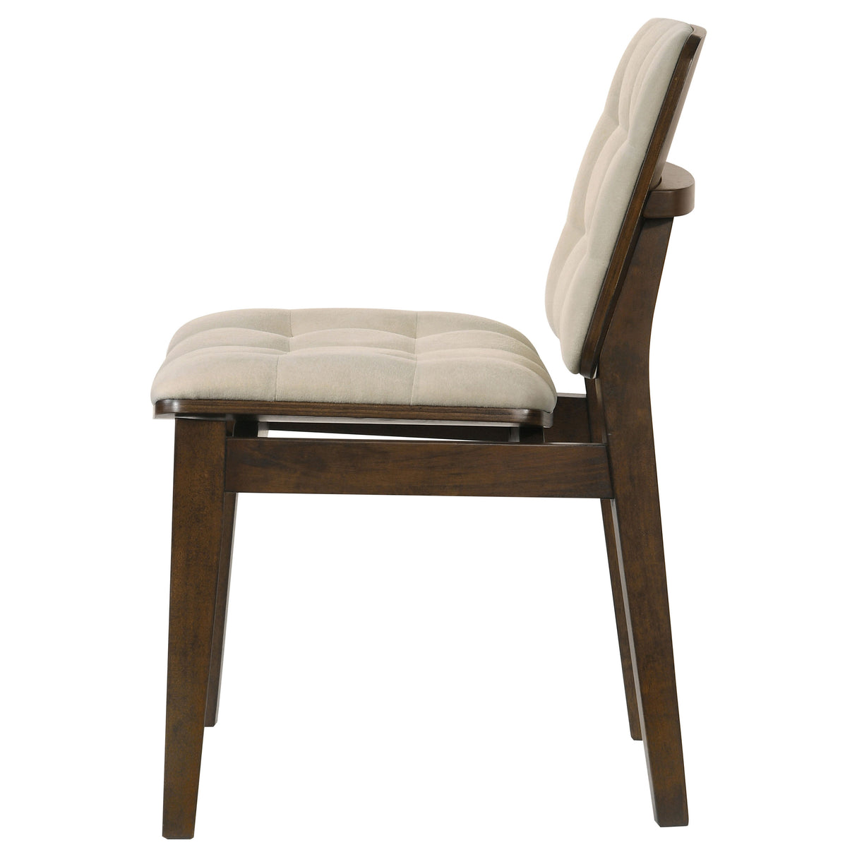 Redbridge Velvet Upholstered Side Chair, Cream and Walnut (Set of 2)