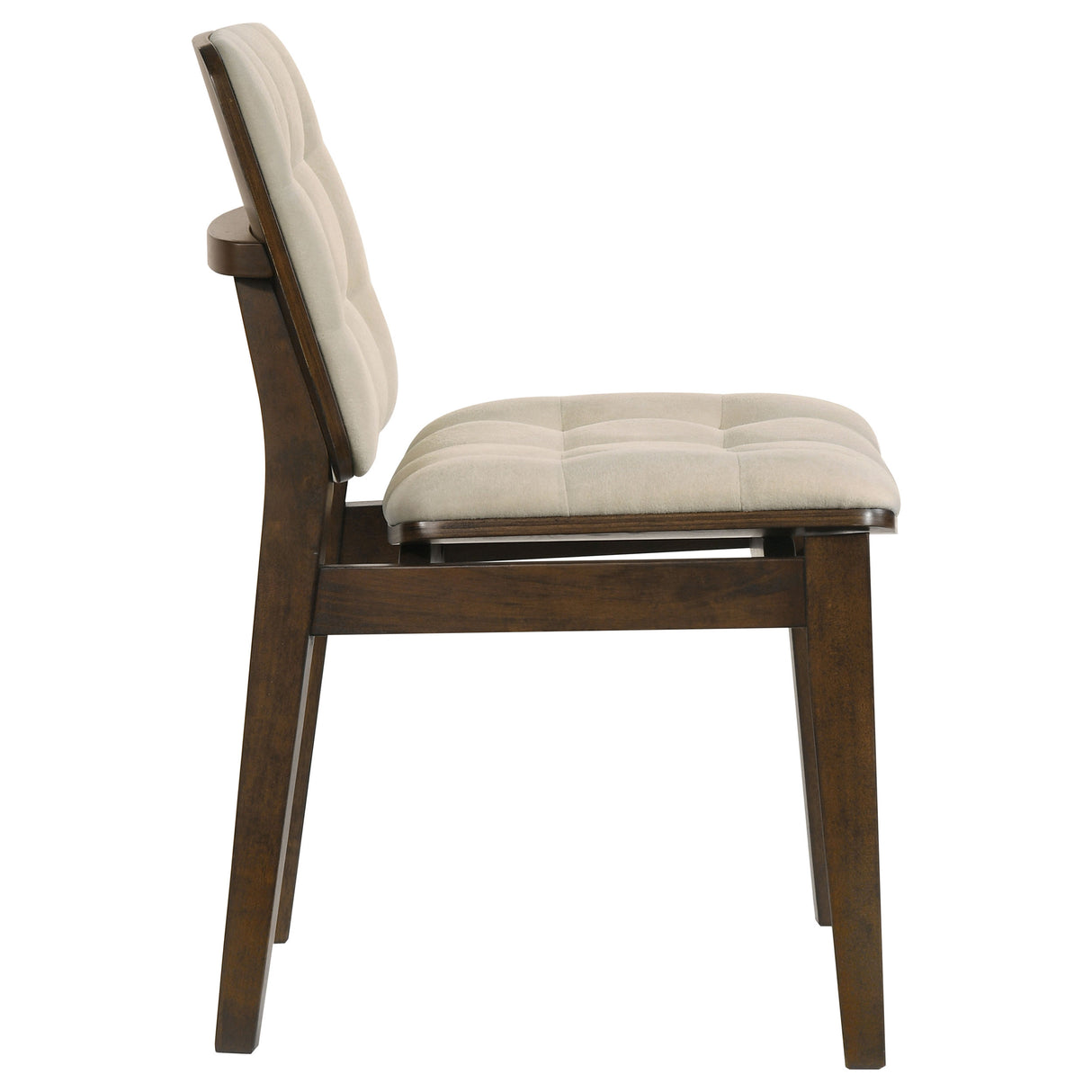 Redbridge Velvet Upholstered Side Chair, Cream and Walnut (Set of 2)