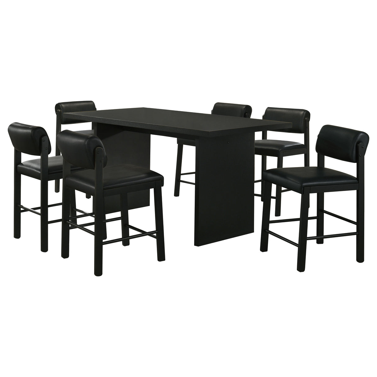 Decker 7-Piece 70-Inch Counter Height Dining Set, Black