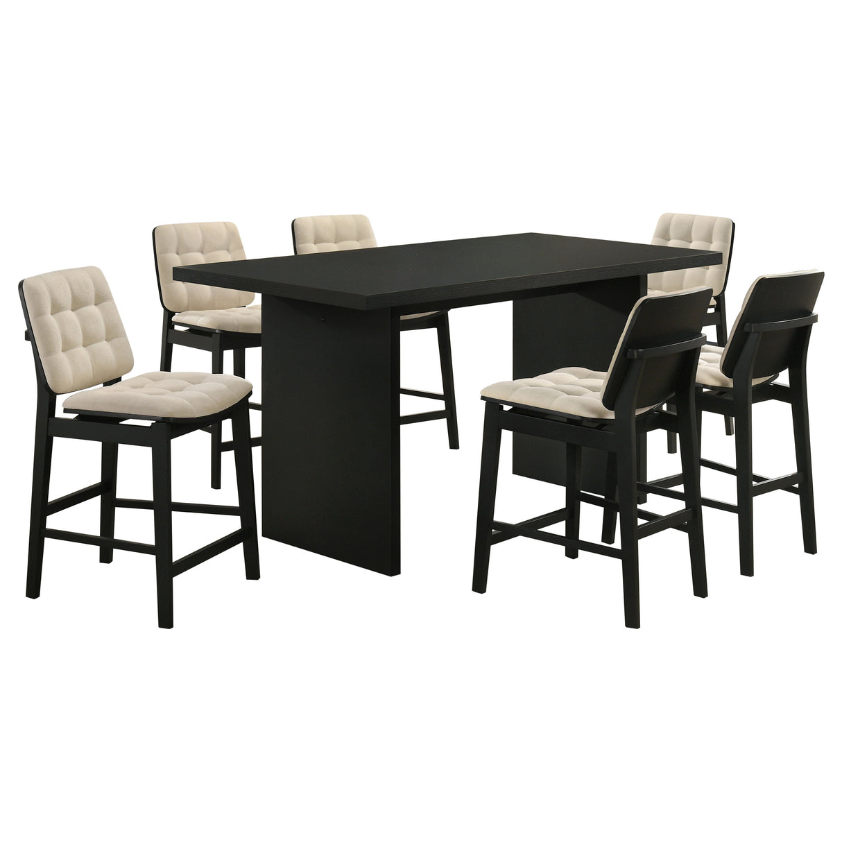 Decker 7-Piece 70-Inch Counter Height Dining Set Cream Black