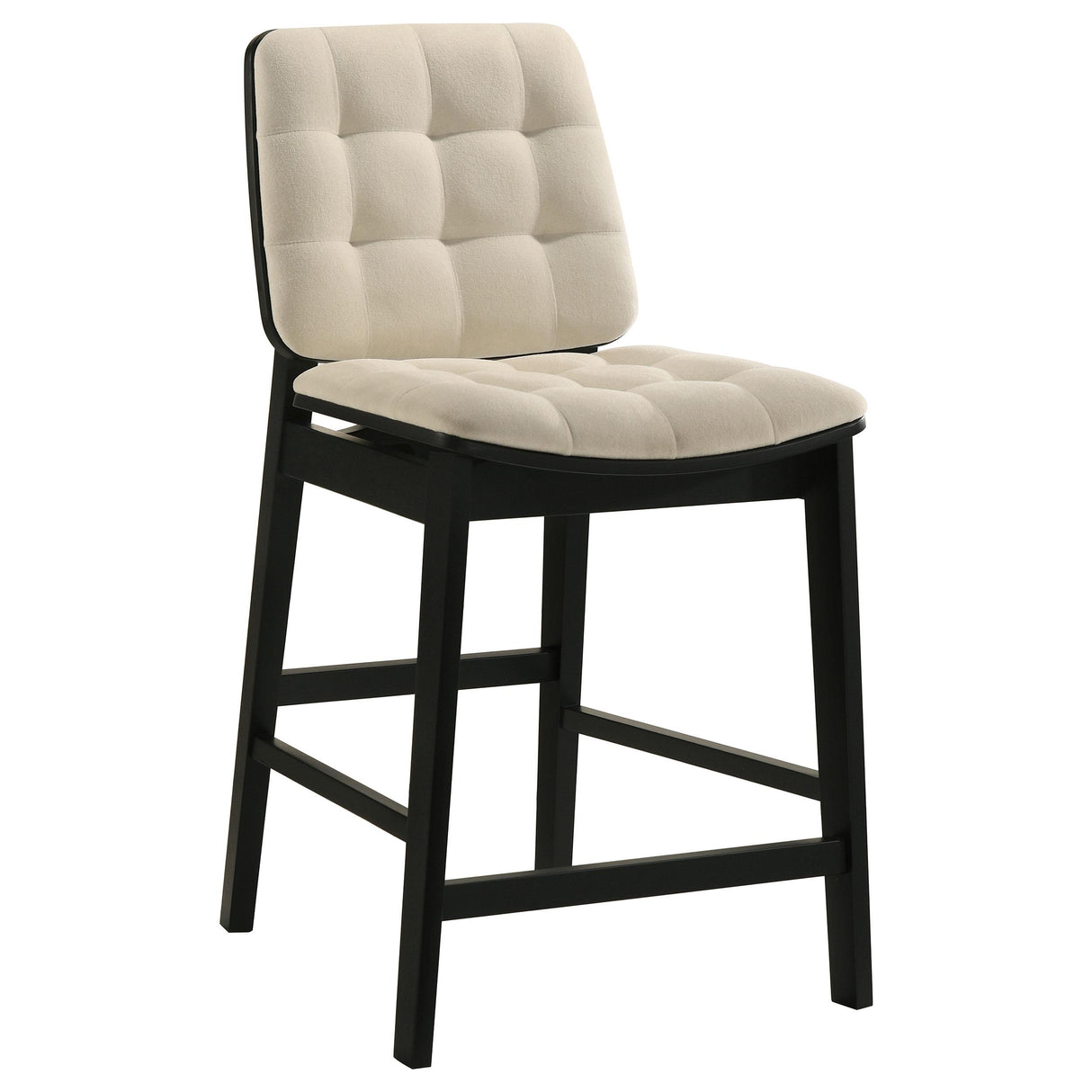 Redbridge Velvet Counter Chair - Cream and Black (Set of 2)
