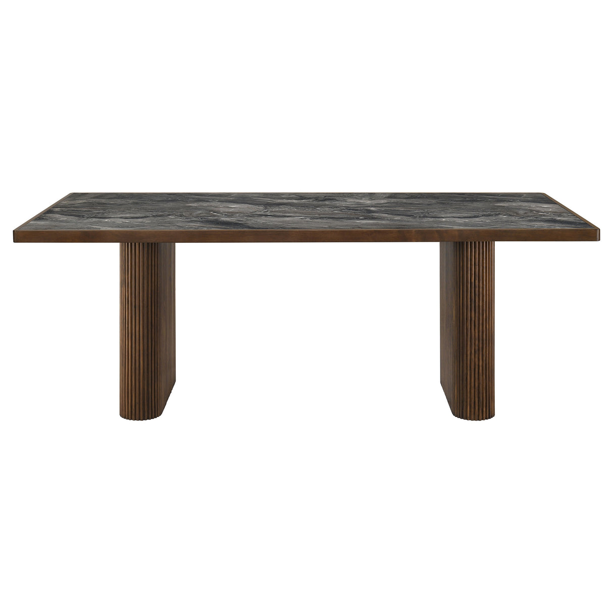 Parry 80" Paladina Stone-Look Dining Table in Dark Walnut
