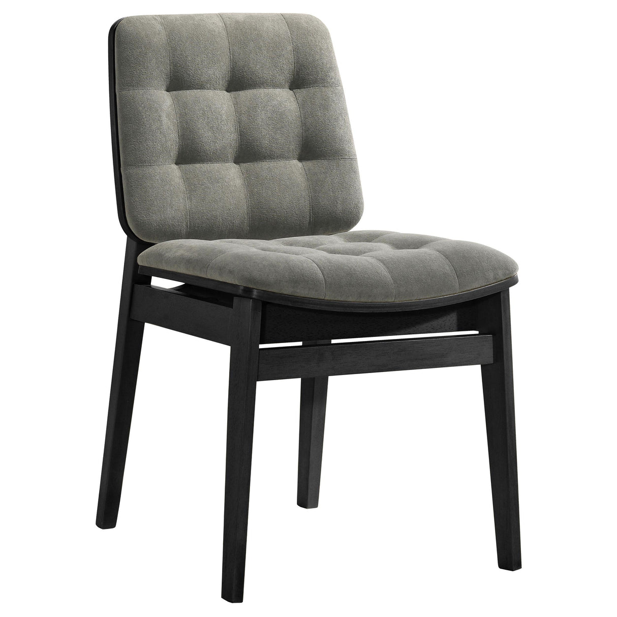 Redbridge Velvet Upholstered Side Chair - Grey and Black (Set of 2)