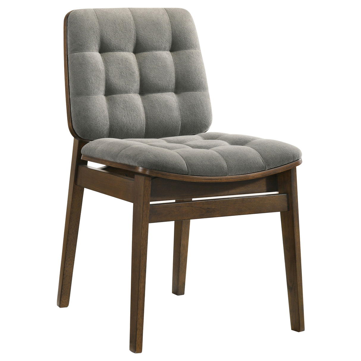 Redbridge Velvet Side Chair, Grey and Walnut (Set of 2)