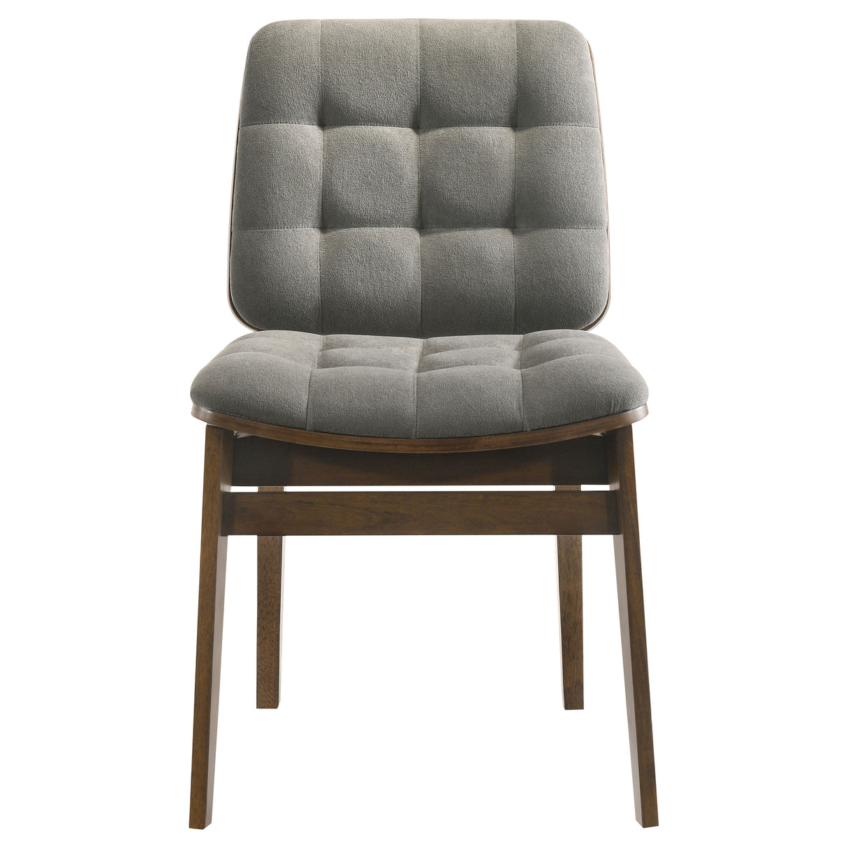 Redbridge Velvet Upholstered Side Chair, Grey and Walnut (Set of 2)