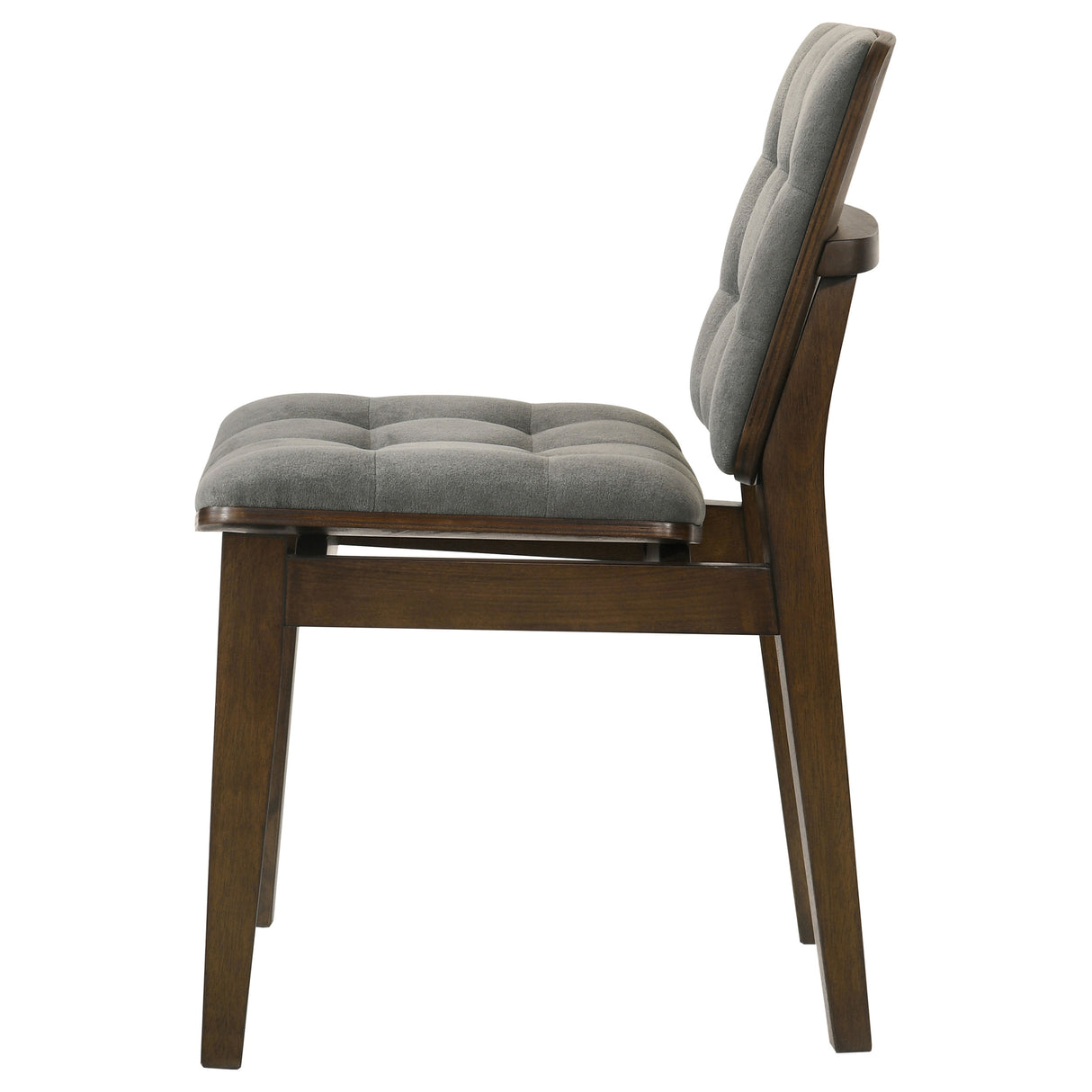 Redbridge Velvet Upholstered Side Chair, Grey and Walnut (Set of 2)
