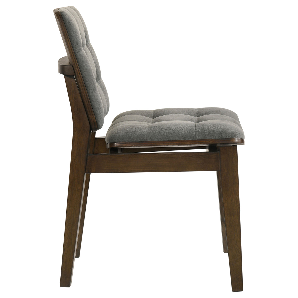 Redbridge Velvet Upholstered Side Chair, Grey and Walnut (Set of 2)