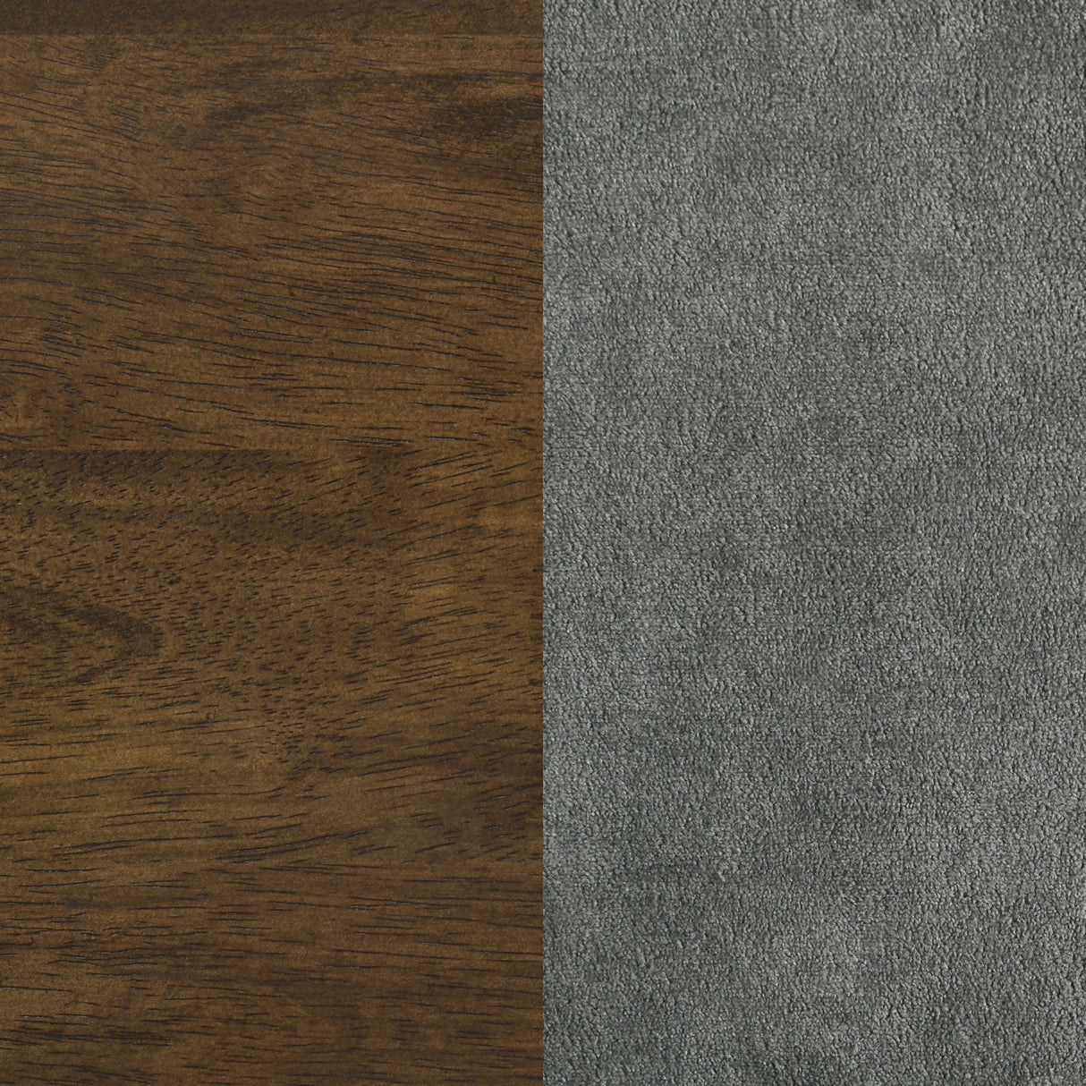 Redbridge Velvet Side Chair, Grey and Walnut (Set of 2)