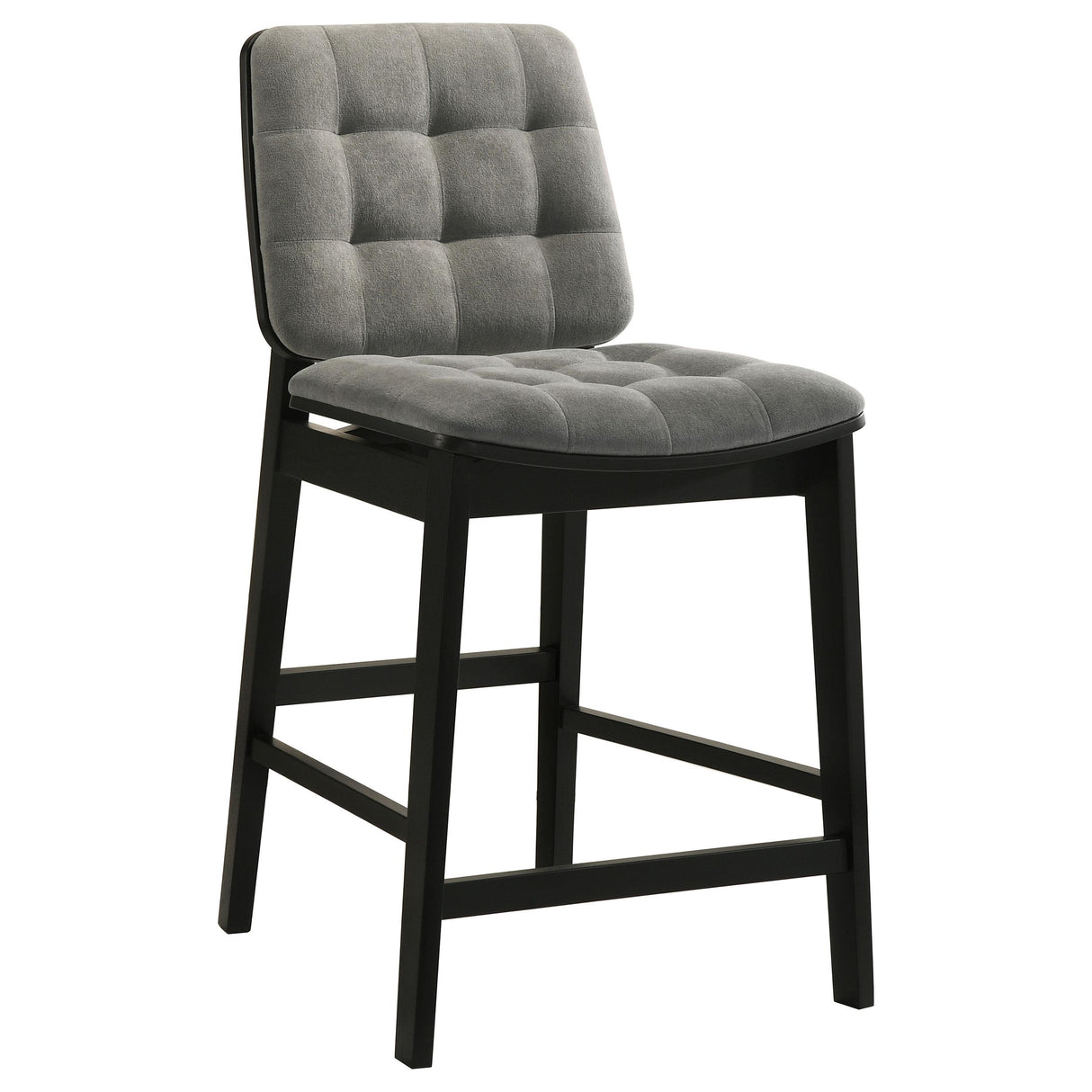 Redbridge Velvet Counter Chair - Grey and Black (Set of 2)