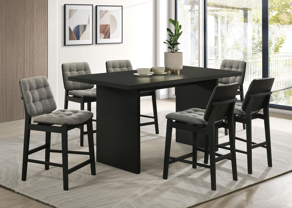 Redbridge Velvet Counter Chair - Grey and Black (Set of 2)