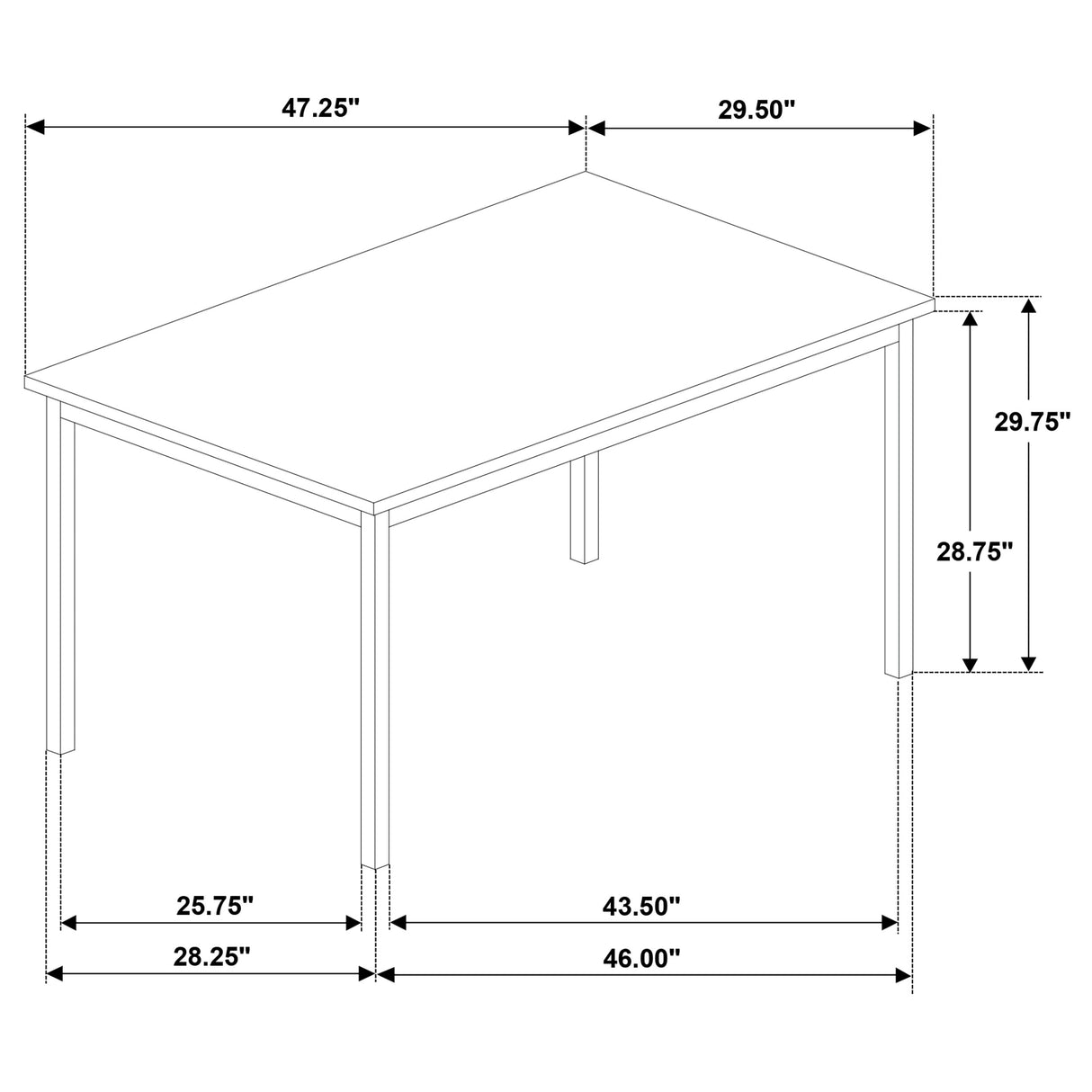 Garza Rectangular 48-Inch Dining Table, Greige Oak