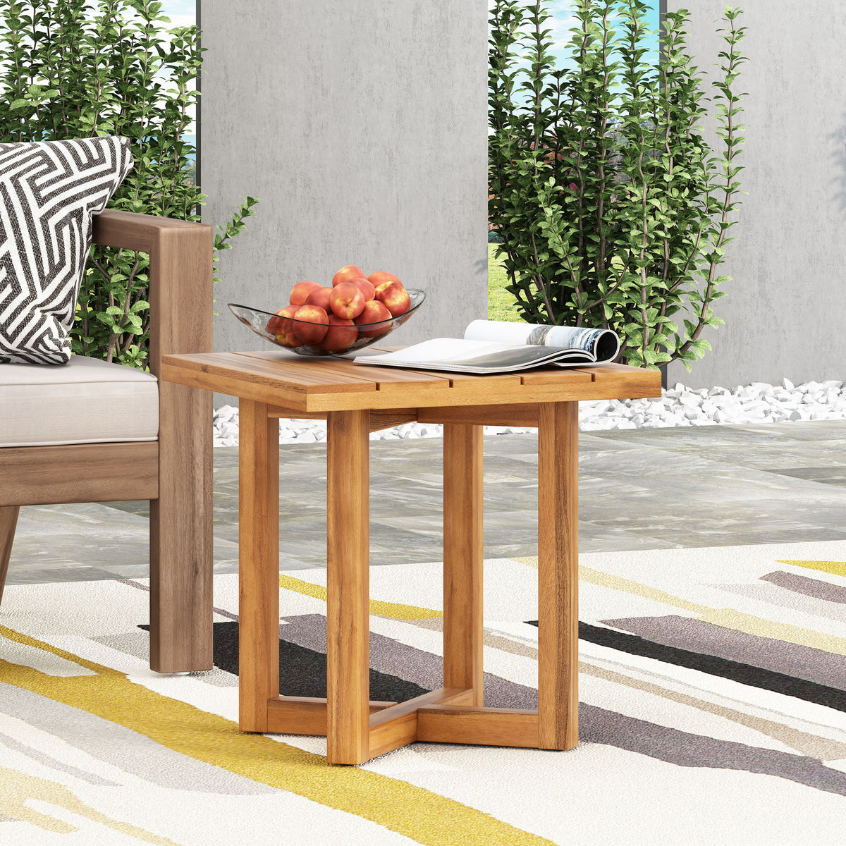 Ella - Square Side Table With Cross Stretcher Base