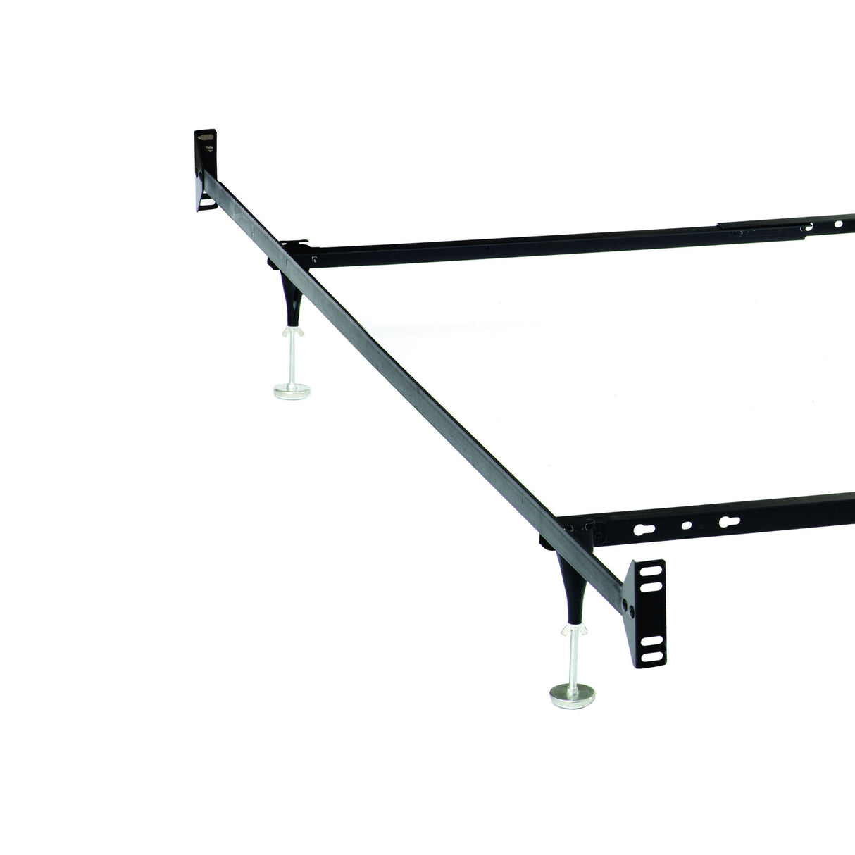 Adams - Queen / Eastern King Bolt On Bed Frame With Reinforced Center Beam, Adjustable Legs - Black