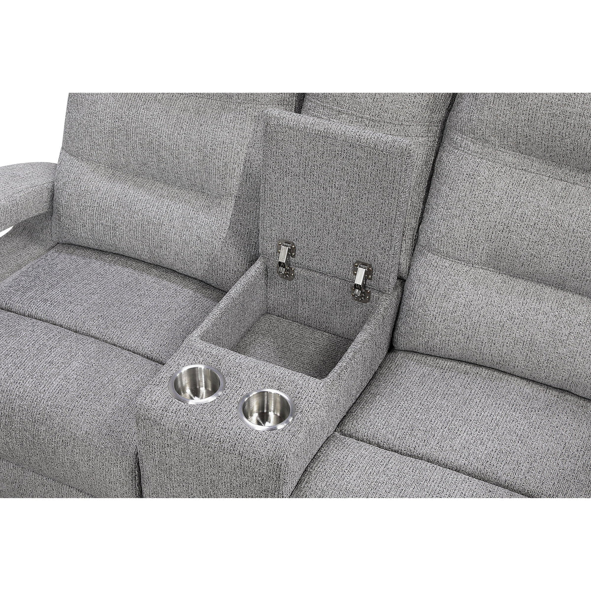 Isolde - Power Reclining Loveseat With LED Lighting - Gray