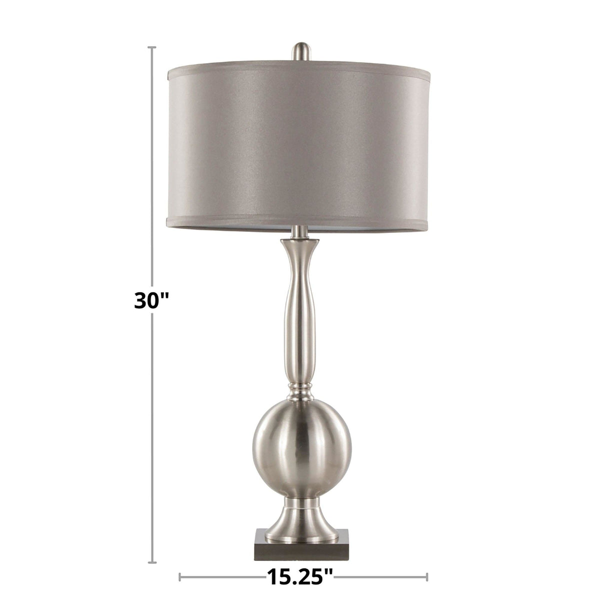 Joan - Contemporary Table Lamp (Set of 2) - Brushed Nickel