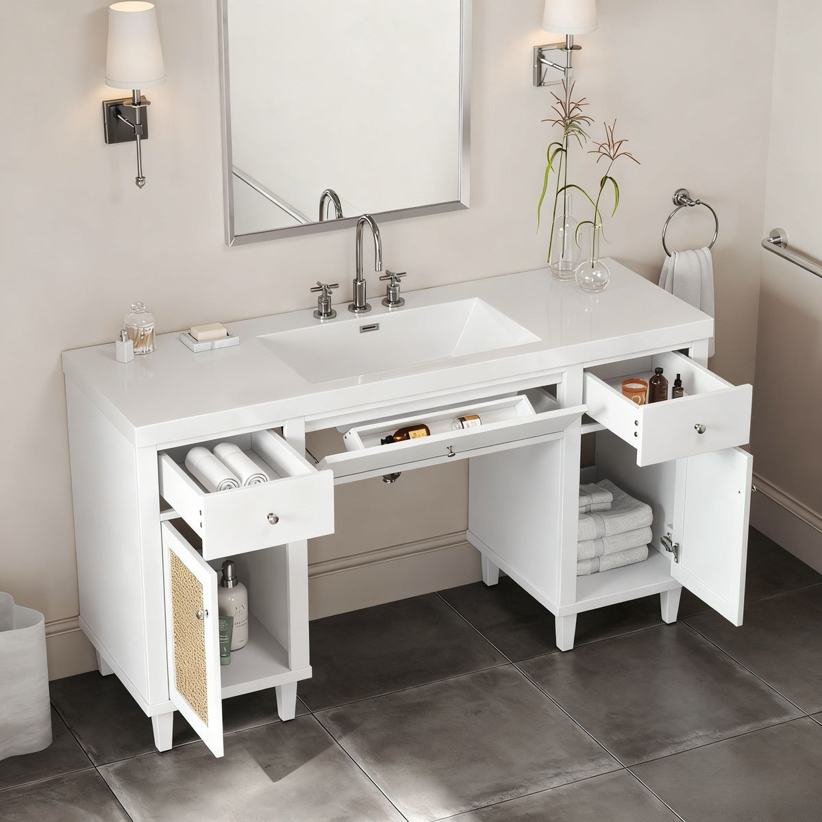 Bathroom Vanity With Sink, Spacious Storage Cabinet