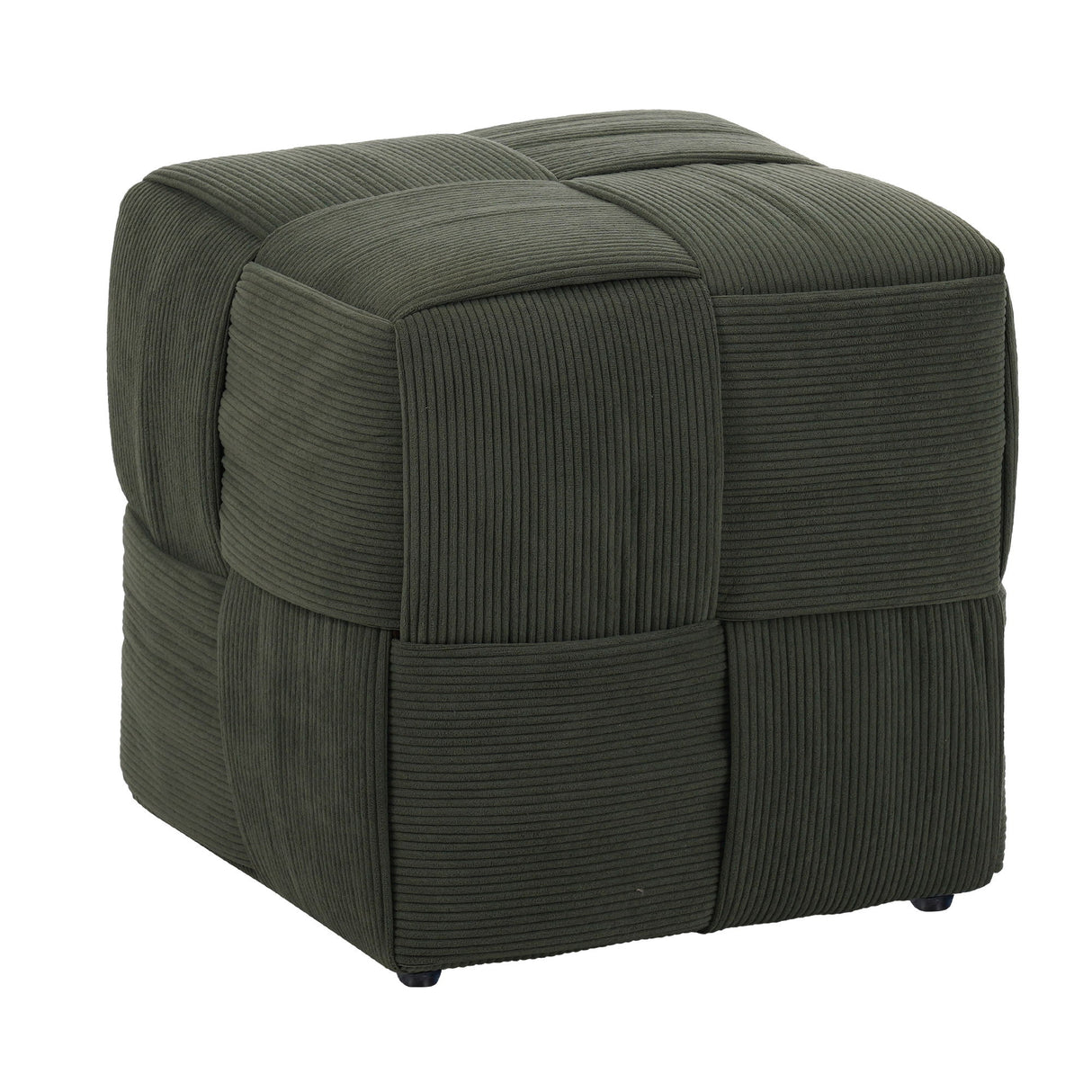 Modern Ottoman Foot Rest With Woven Design