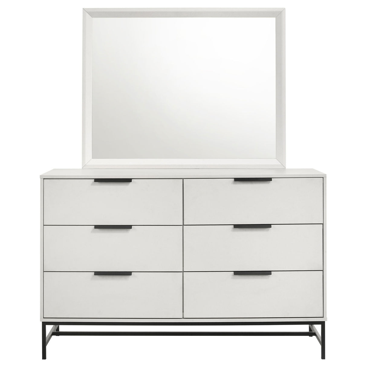 Taraval - 6 Drawer Dresser With Mirror - White