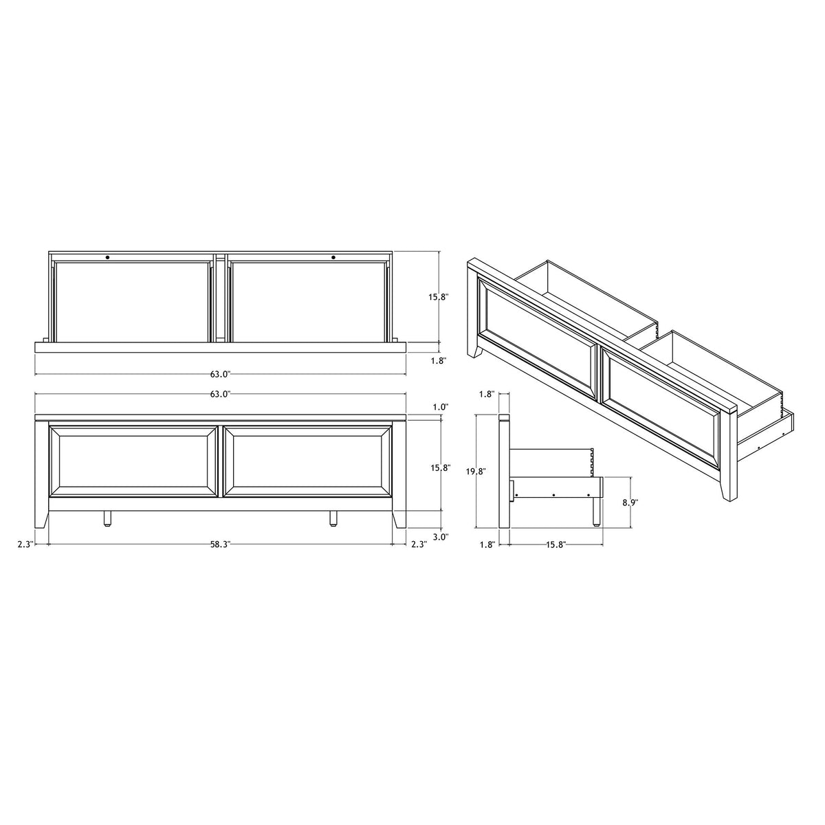 Melissa - Storage Bed With Padded Headboard