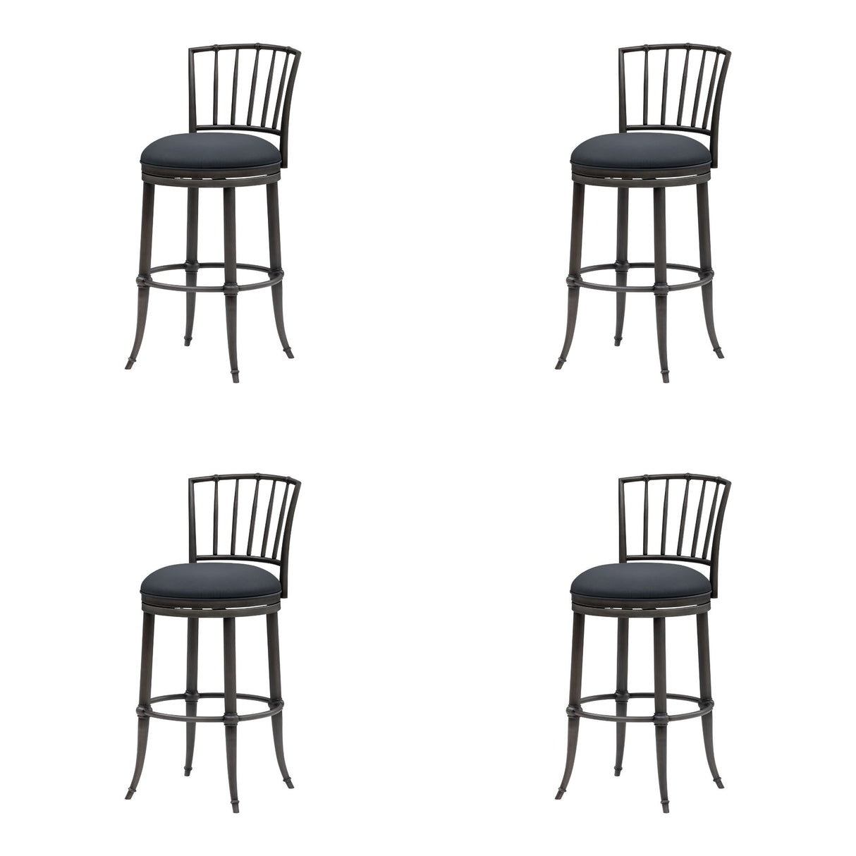Vince - Commercial Grade Steel Frame Faux Leather Upholstered Swivel Bar Height Barstool