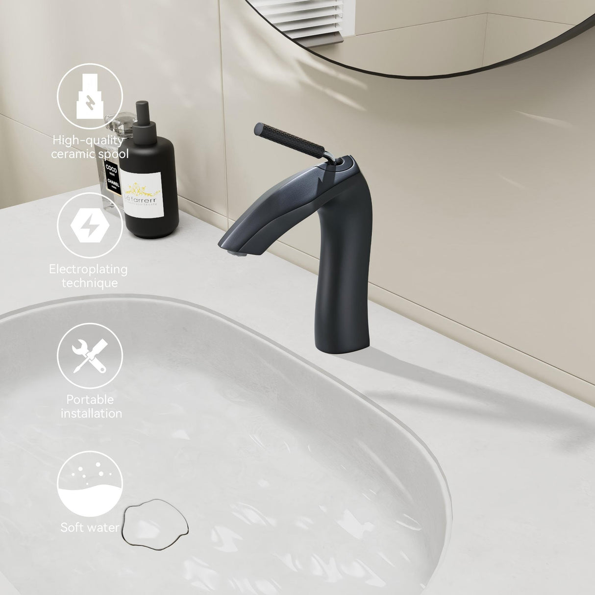 Contemporary Single Handle Lavatory Basin Sink Faucet Brass