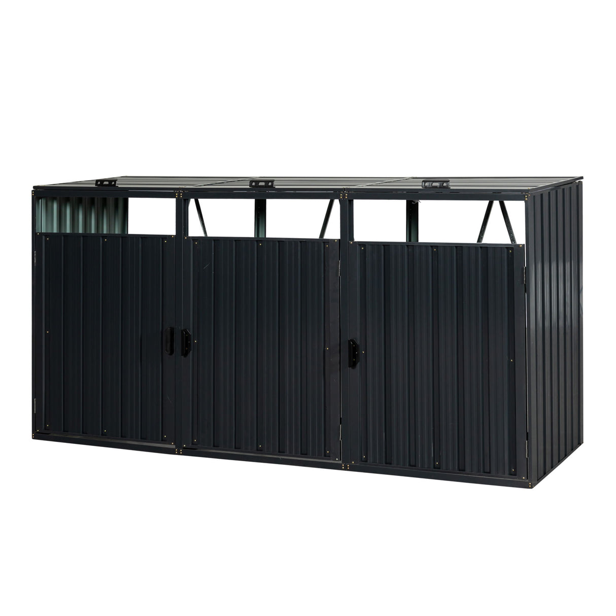 Garbage Bin Shed Outdoor Storage Building Weatherproof Galvanized Steel Housing