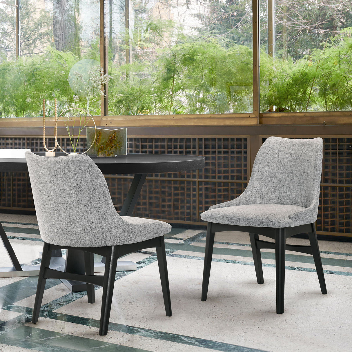 Azalea - Dining Side Chairs (Set of 2) - Gray / Black