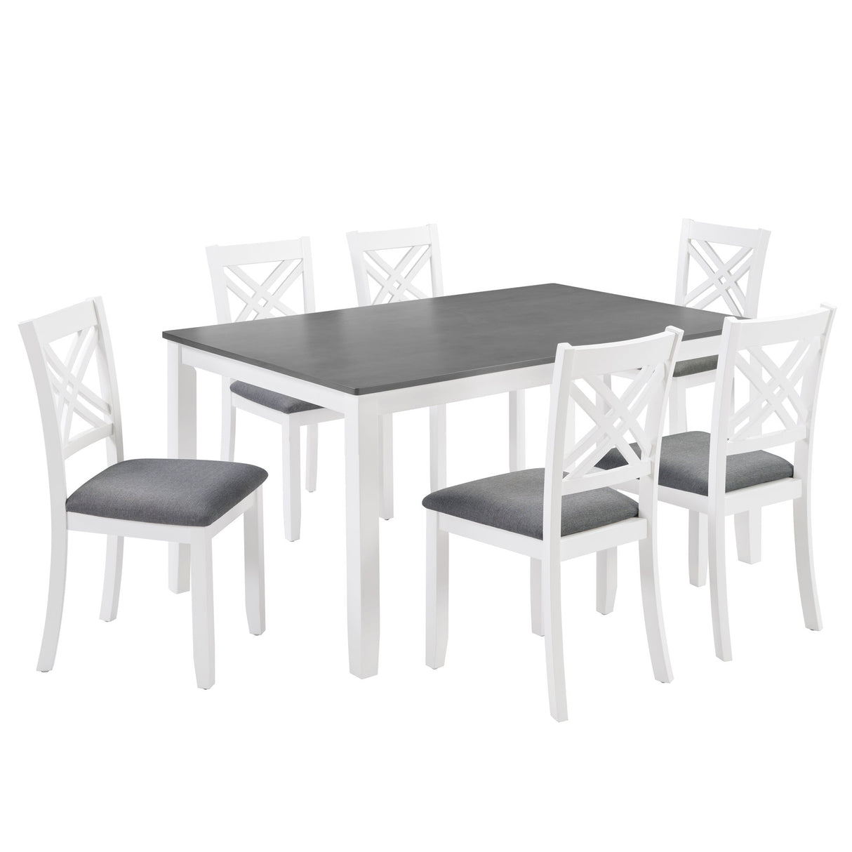Kitchen Dining Set, Rectangular Dining Table & Upholstered Chairs