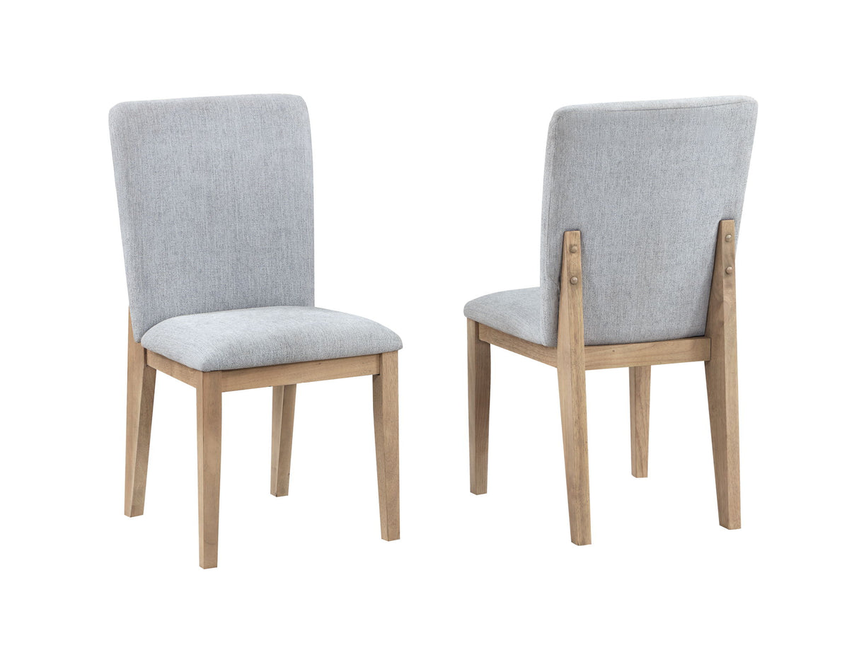 Caspian - Linen And Oak Finish Dining Chair (Set of 2) - Gray - Chair Sets - Alpine Outlets