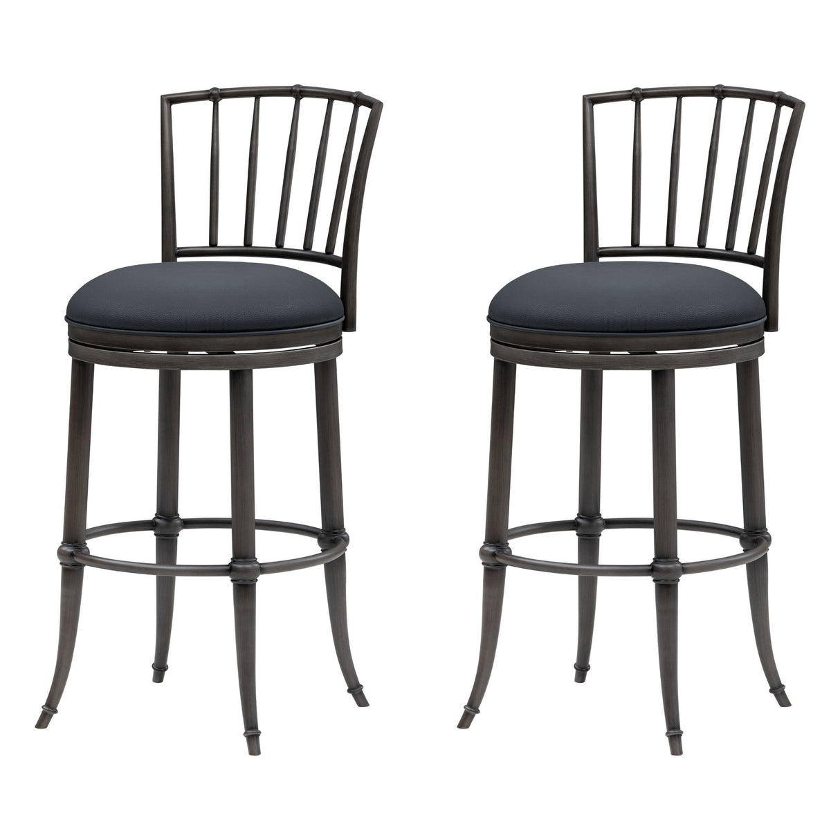 Vince - Commercial Grade Steel Frame Faux Leather Upholstered Swivel Bar Height Barstool