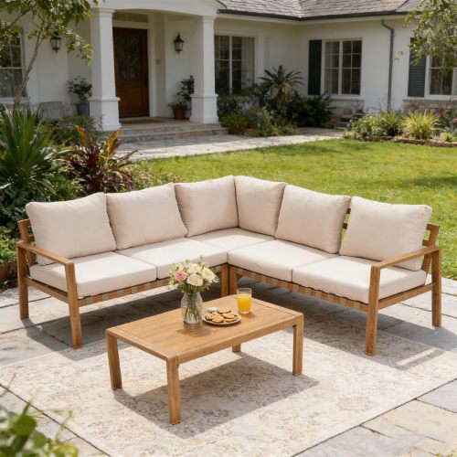 4-Piece L-Shaped Outdoor Patio Furniture Set