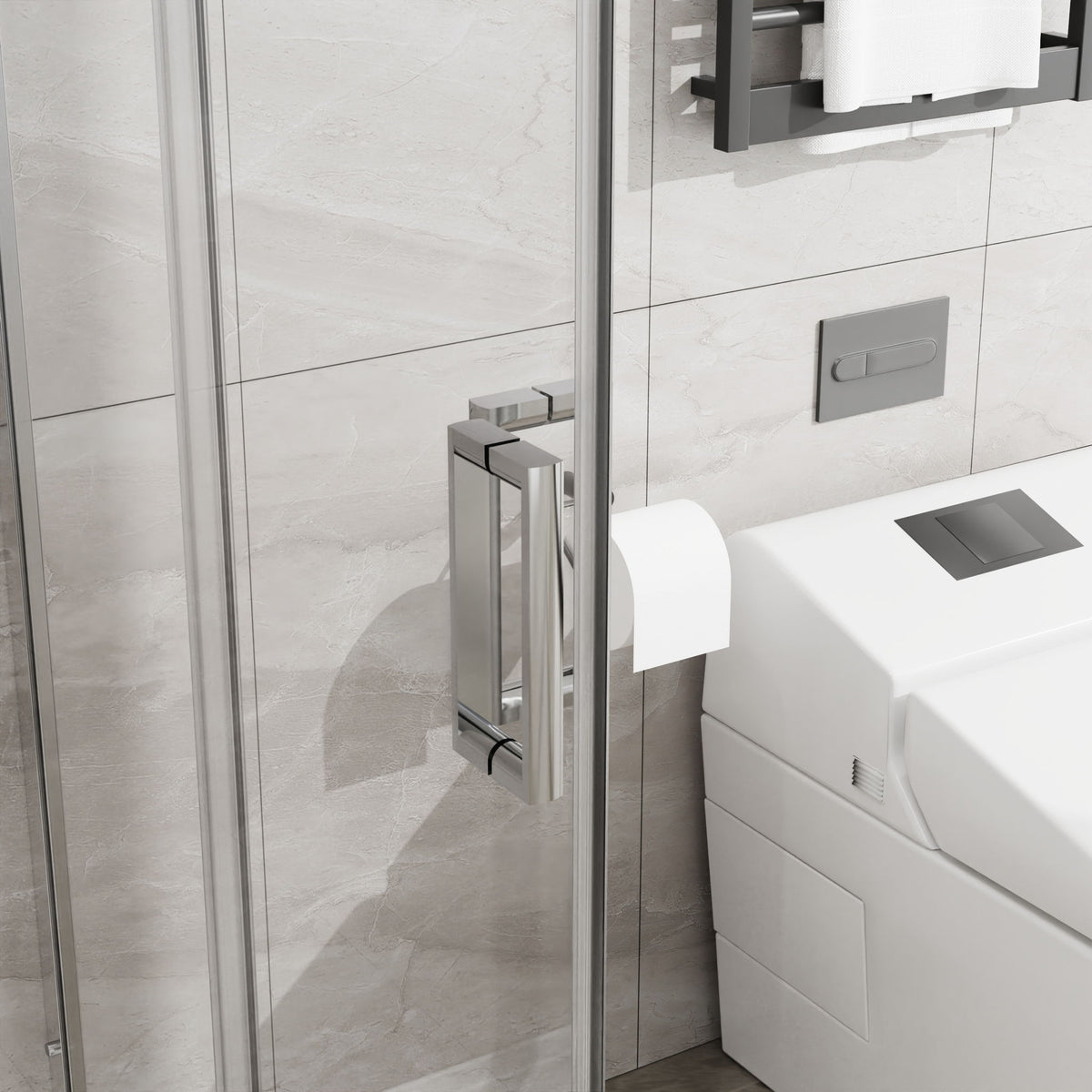 Corner Sliding Shower Door & Base Combo Kit With Magnetic (No Drain Kit)